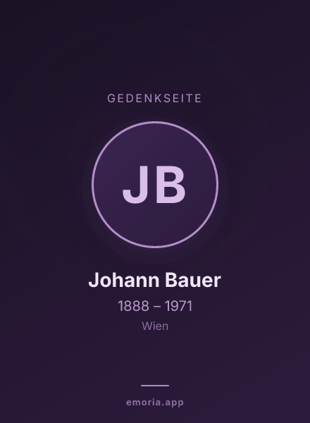 Gedenkportrait von Johann Bauer