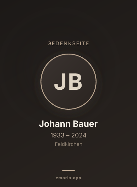 Gedenkportrait von Johann Bauer