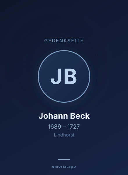 Gedenkportrait von Johann Beck