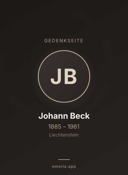 Gedenkportrait von Johann Beck