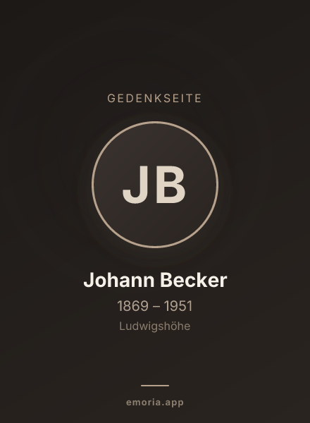 Gedenkportrait von Johann Becker