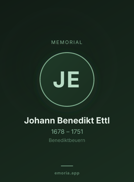 Memorial portrait of Johann Benedikt Ettl