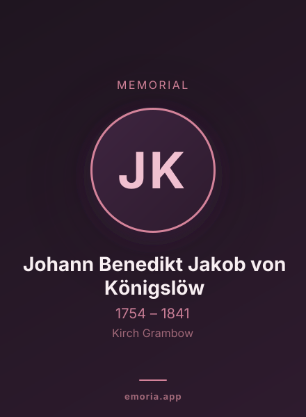 Memorial portrait of Johann Benedikt Jakob von Königslöw