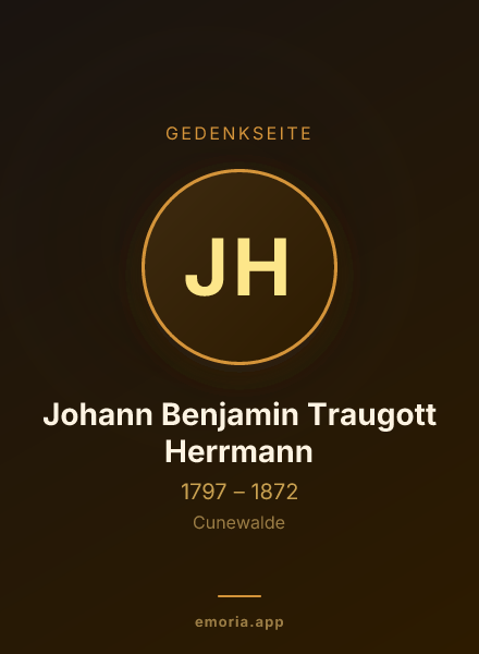 Gedenkportrait von Johann Benjamin Traugott Herrmann