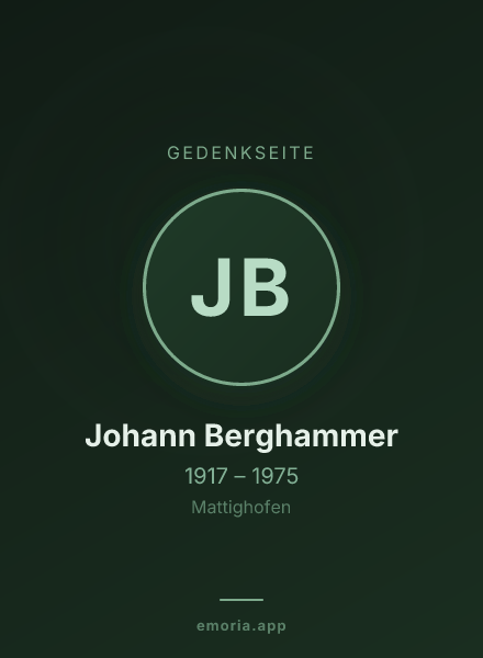 Gedenkportrait von Johann Berghammer