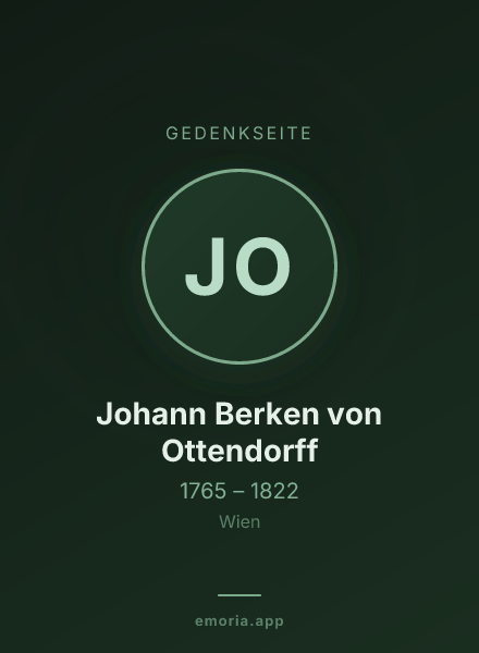 Gedenkportrait von Johann Berken von Ottendorff