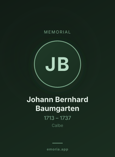 Memorial portrait of Johann Bernhard Baumgarten
