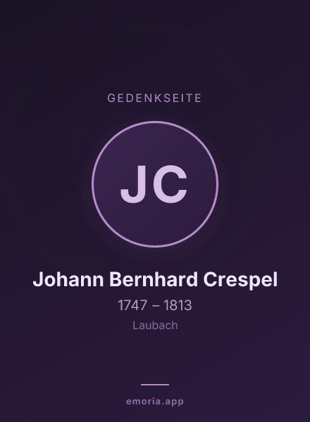 Gedenkportrait von Johann Bernhard Crespel