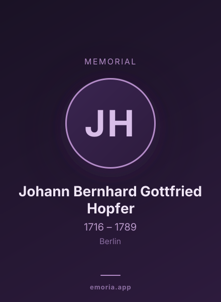Memorial portrait of Johann Bernhard Gottfried Hopfer