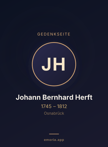 Gedenkportrait von Johann Bernhard Herft
