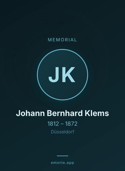 Memorial portrait of Johann Bernhard Klems
