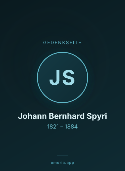 Gedenkportrait von Johann Bernhard Spyri