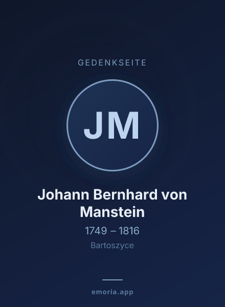 Gedenkportrait von Johann Bernhard von Manstein