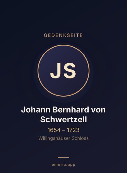 Gedenkportrait von Johann Bernhard von Schwertzell