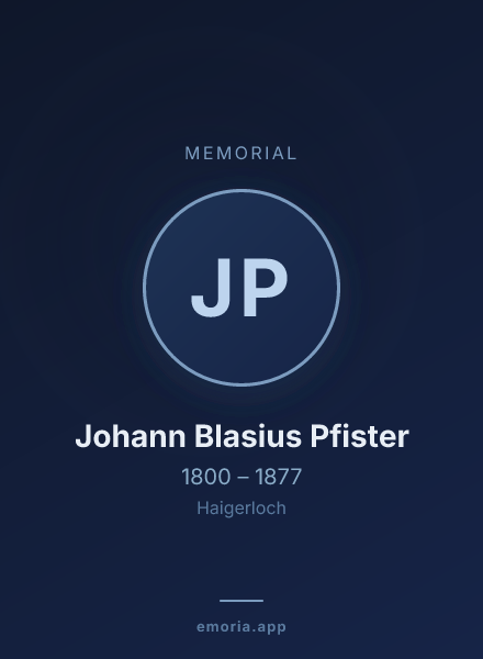 Memorial portrait of Johann Blasius Pfister