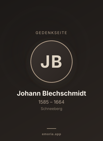 Gedenkportrait von Johann Blechschmidt