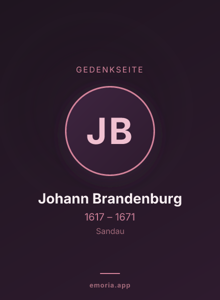 Gedenkportrait von Johann Brandenburg