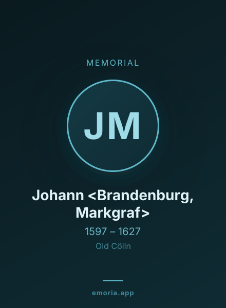 Memorial portrait of Johann <Brandenburg, Markgraf>