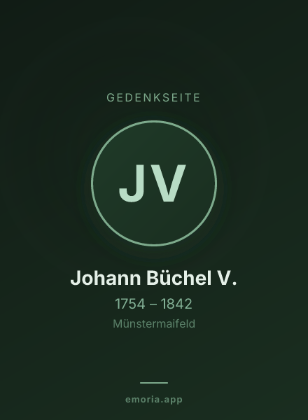 Gedenkportrait von Johann Büchel V.