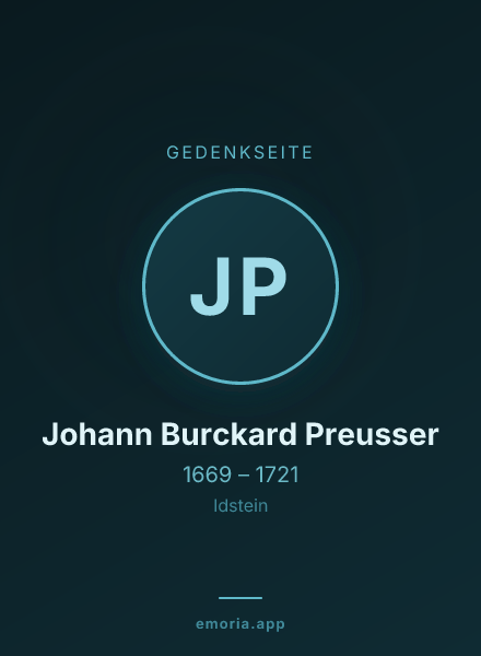 Gedenkportrait von Johann Burckard Preusser