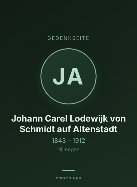 Gedenkportrait von Johann Carel Lodewijk von Schmidt auf Altenstadt