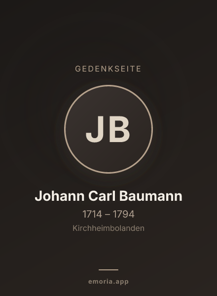 Gedenkportrait von Johann Carl Baumann