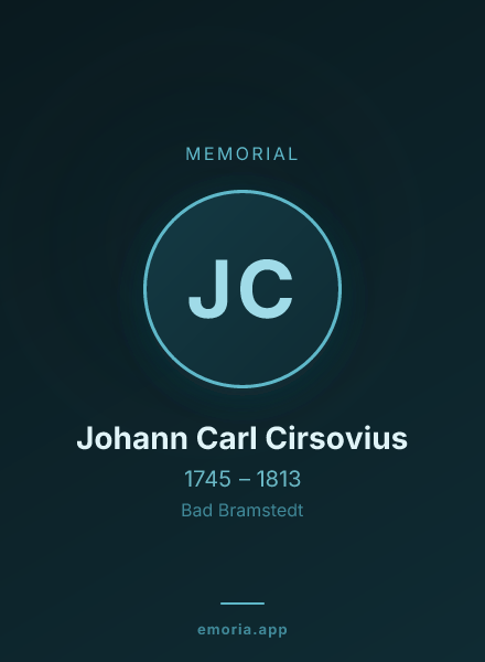 Memorial portrait of Johann Carl Cirsovius