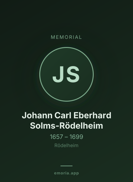Memorial portrait of Johann Carl Eberhard Solms-Rödelheim