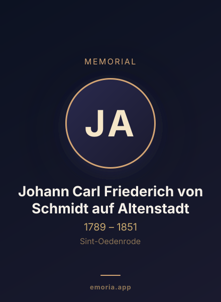 Memorial portrait of Johann Carl Friederich von Schmidt auf Altenstadt