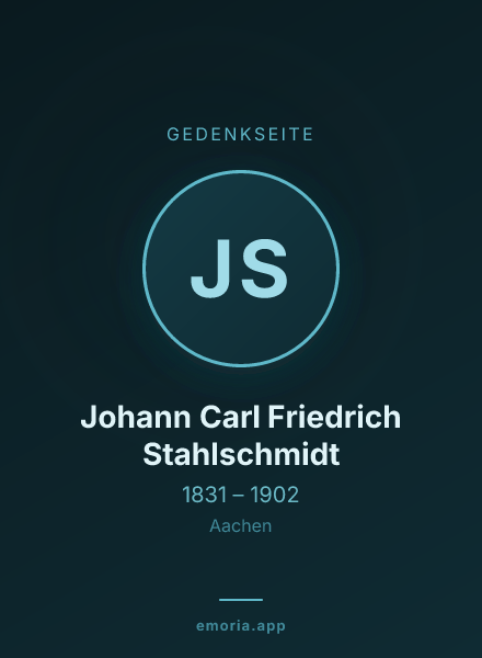 Gedenkportrait von Johann Carl Friedrich Stahlschmidt