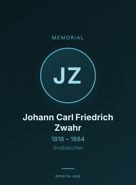 Memorial portrait of Johann Carl Friedrich Zwahr