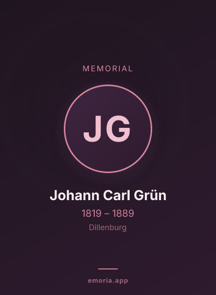 Memorial portrait of Johann Carl Grün