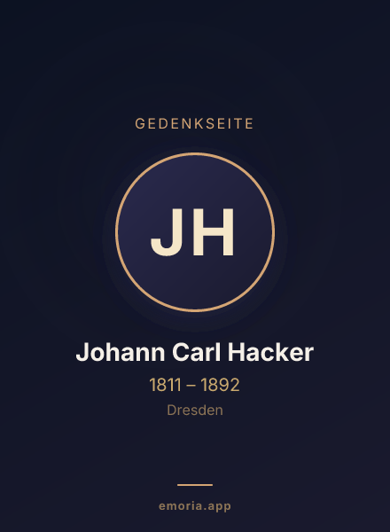 Gedenkportrait von Johann Carl Hacker