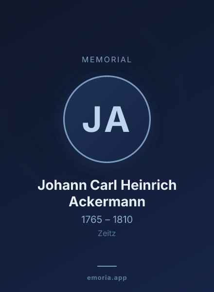 Memorial portrait of Johann Carl Heinrich Ackermann