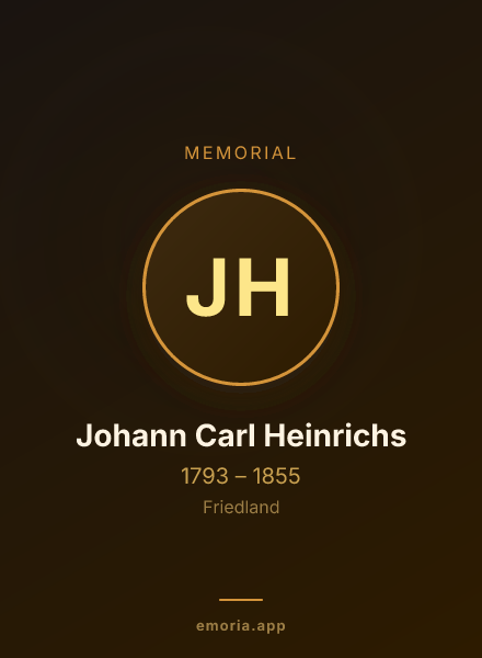 Memorial portrait of Johann Carl Heinrichs