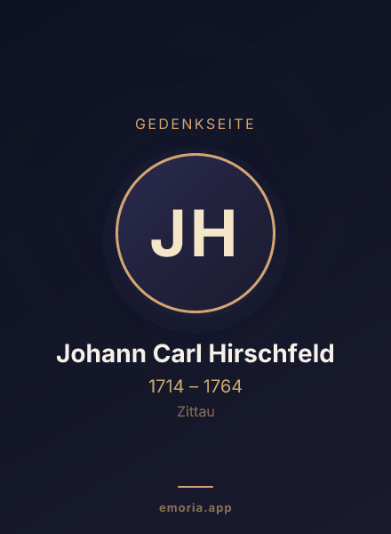 Gedenkportrait von Johann Carl Hirschfeld