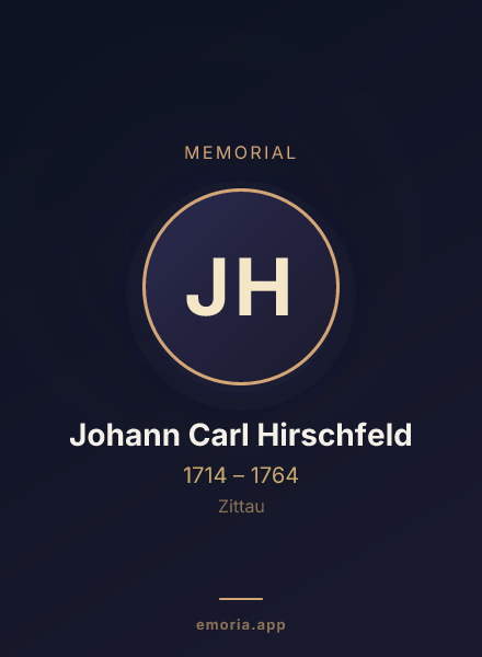 Memorial portrait of Johann Carl Hirschfeld
