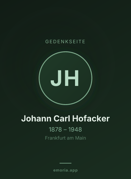 Gedenkportrait von Johann Carl Hofacker