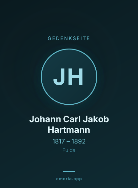 Gedenkportrait von Johann Carl Jakob Hartmann
