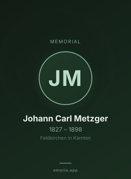 Memorial portrait of Johann Carl Metzger