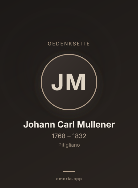Gedenkportrait von Johann Carl Mullener