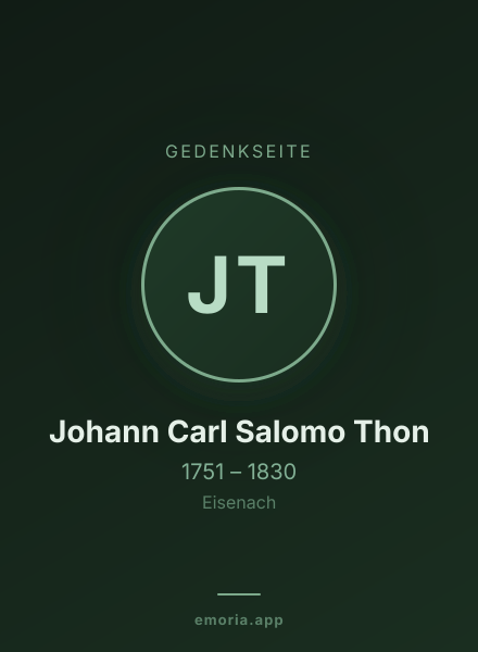 Gedenkportrait von Johann Carl Salomo Thon