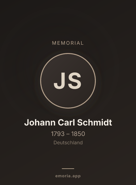 Memorial portrait of Johann Carl Schmidt