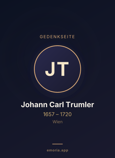 Gedenkportrait von Johann Carl Trumler