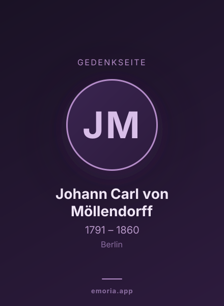 Gedenkportrait von Johann Carl von Möllendorff