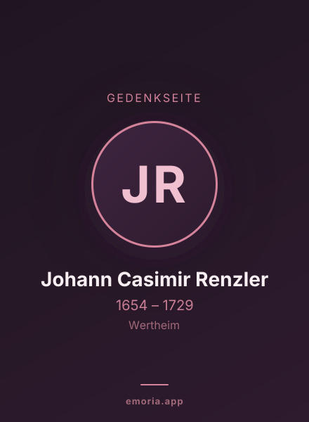 Gedenkportrait von Johann Casimir Renzler