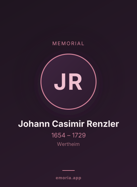 Memorial portrait of Johann Casimir Renzler