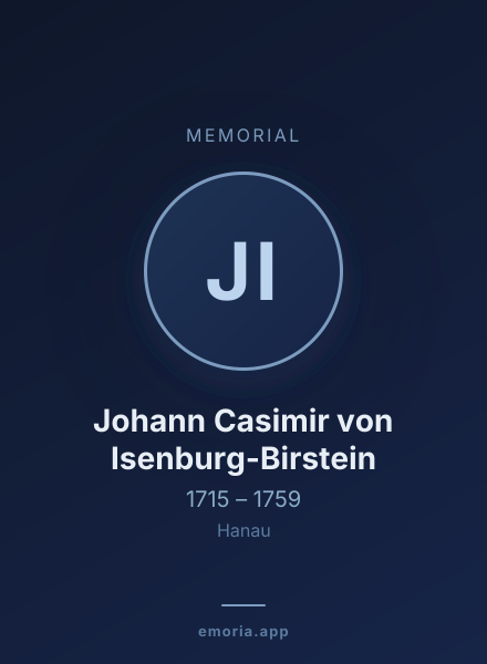 Memorial portrait of Johann Casimir von Isenburg-Birstein