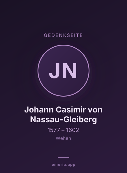 Gedenkportrait von Johann Casimir von Nassau-Gleiberg