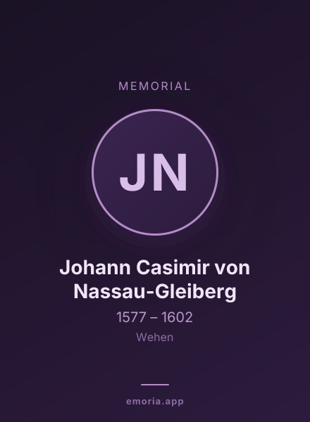 Memorial portrait of Johann Casimir von Nassau-Gleiberg